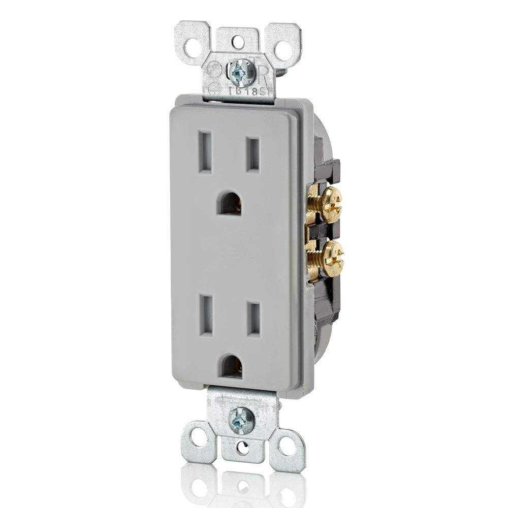 Leviton T5325-GY Duplex Decora Receptacle - Cheap Fitting