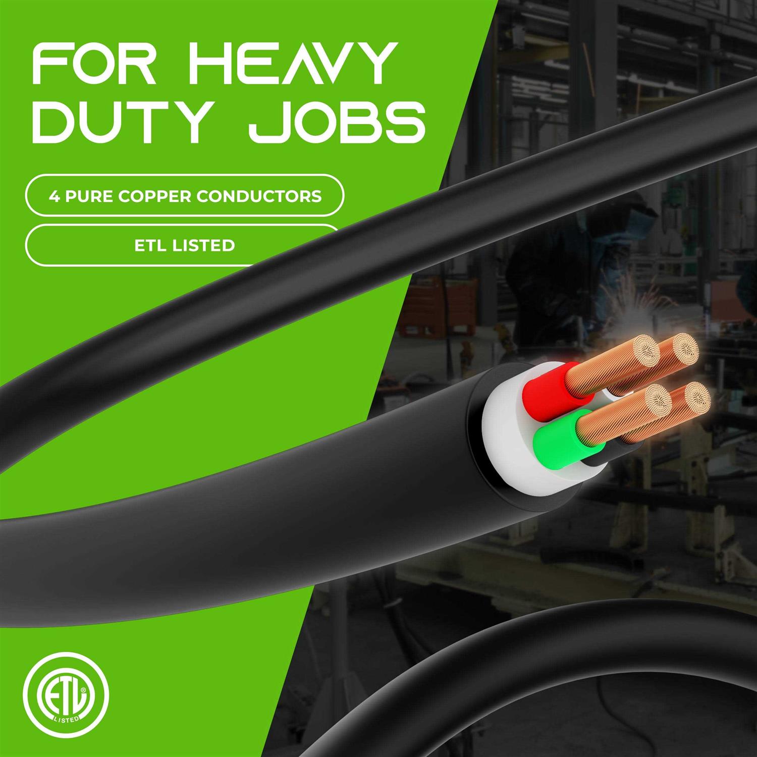 Gearit AWG Portable Power Cable SOOW 600V Gauge Electric Wire for Motor Leads - Cheap Fitting