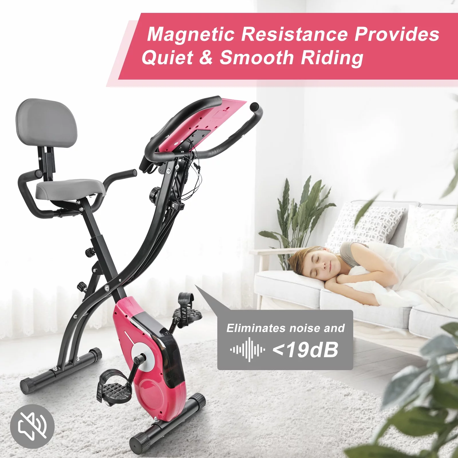 Wonder Maxi Folding Upright Exercise Bike Stationary Cycling Bike up to 441 lbs for ​Home Gym (Black) - Cheap Fitting