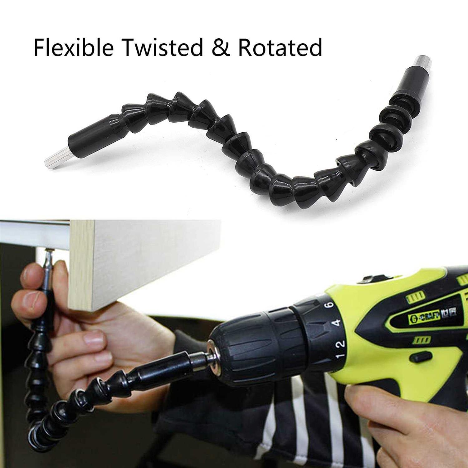 Jamiikury Silver 105 Degree Right Angle Drill Bit Holder, 1/4 Hex Shank Driver Angle Extension and Flexible Angle Extension Bit Kit for Screwdriver - Cheap Fitting