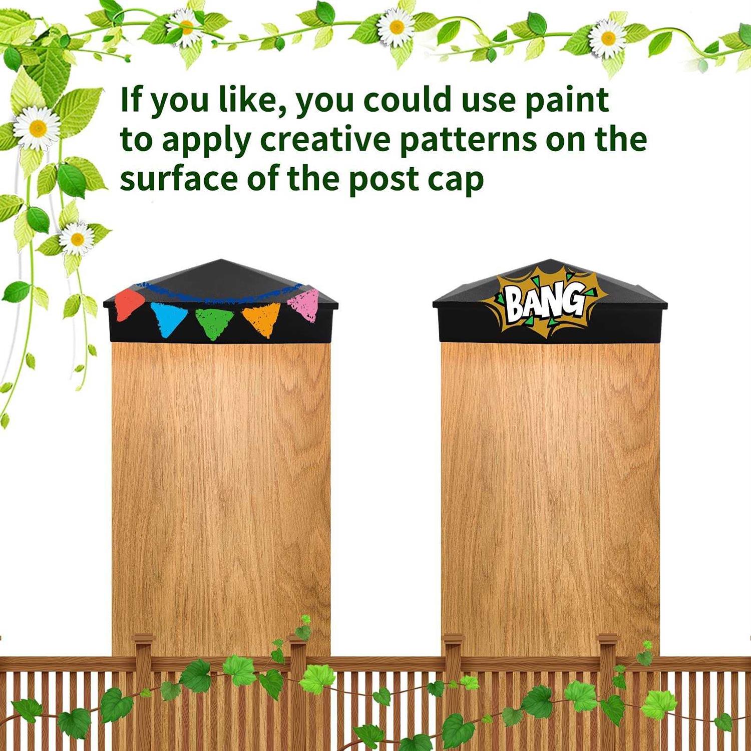 Azdele Aluminum Pyramid Post Caps Cover Nominal Wood Post - Cheap Fitting