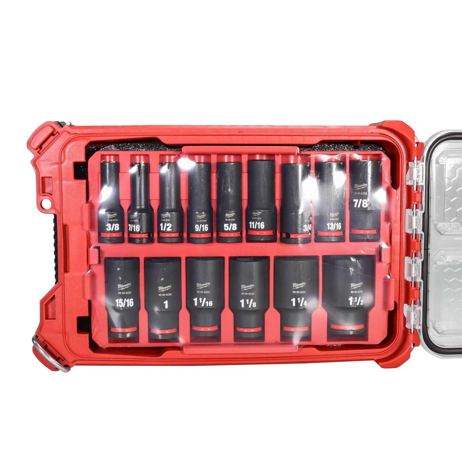 Milwaukee 49-66-6802 SHOCKWAVE 1/2 Impact Duty Socket SAE PACKOUT Set - Cheap Fitting