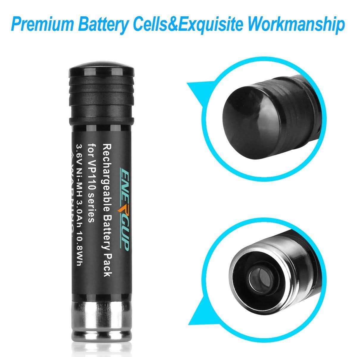Energup 2Pack Li-ion Replacement 3.6V Battery for Black Decker Versapak VP100 - Cheap Fitting