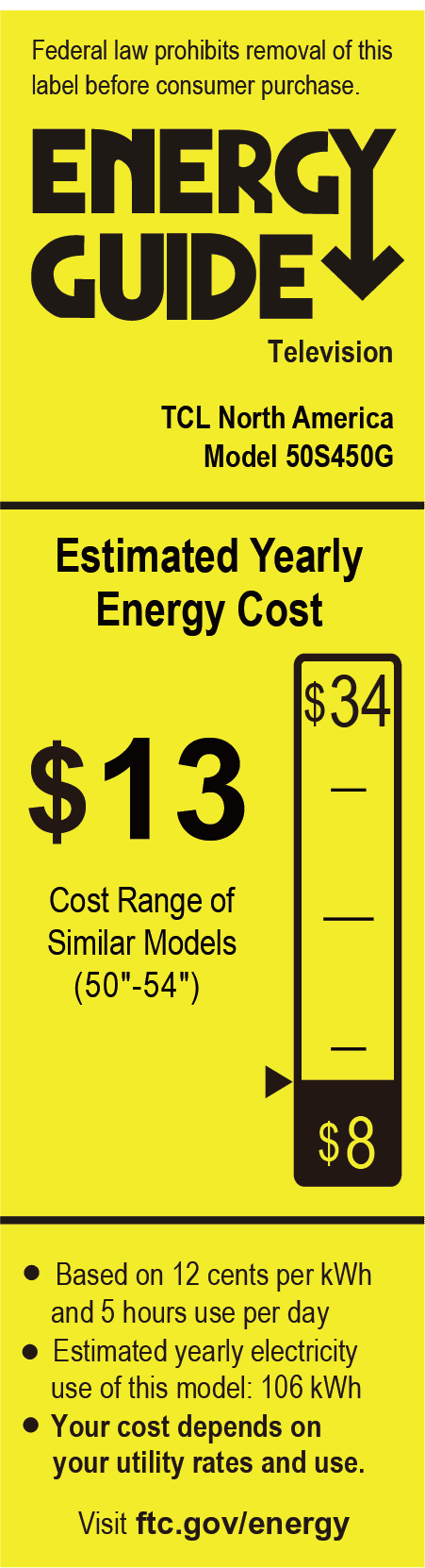 TCL 50” Class S Class 4K UHD HDR LED Smart TV with Google TV, 50S450G - Cheap Fitting