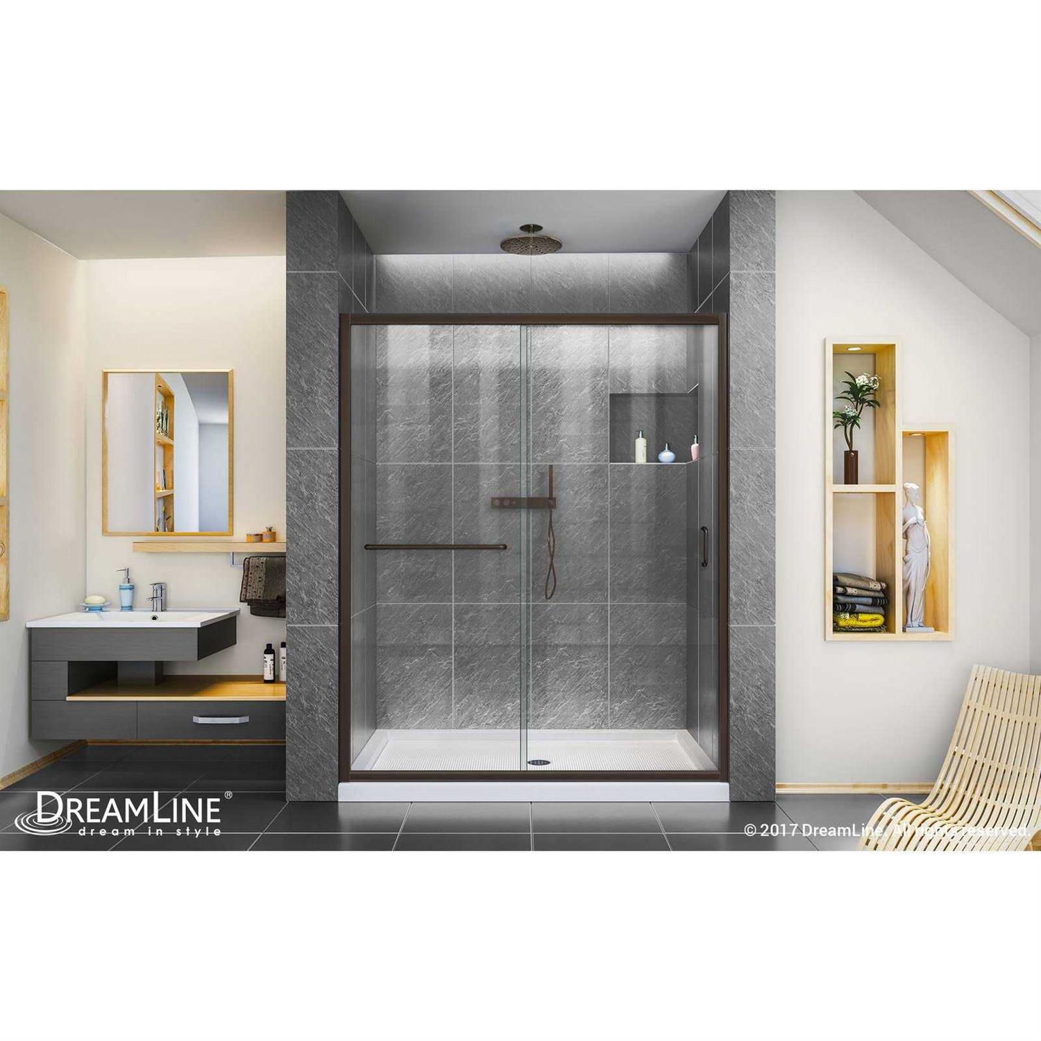 DreamLine Infinity-Z 56-60 in. W x 72 in. H Semi-Frameless Sliding Shower Door SHDR-0960720-06 - Cheap Fitting