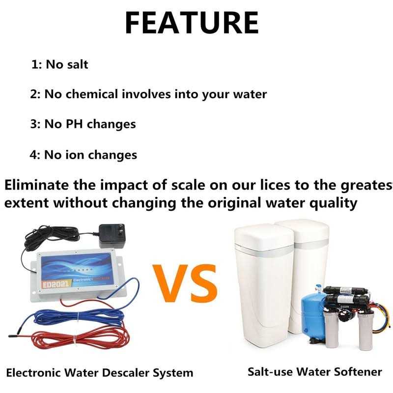 Timilge Whole House Electronic Water Descaler System Alternative Water Softener Salt Free Reduces Limescale Remove and Prevent Rust - Cheap Fitting