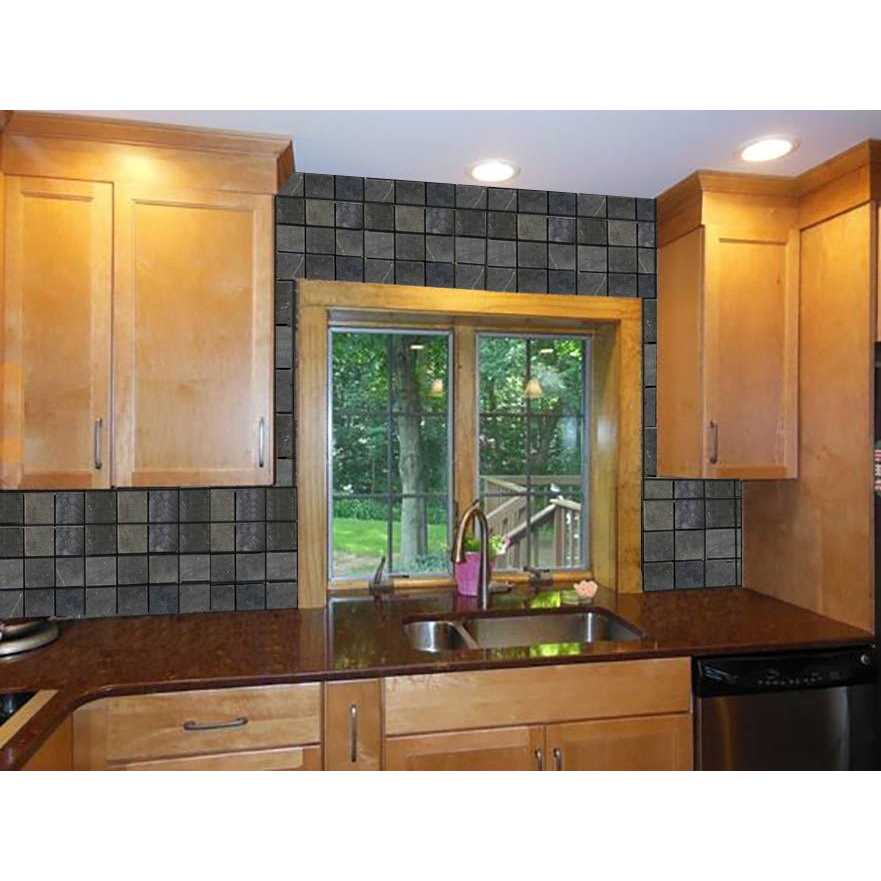 Gambia 4 x 4 Natural Stone Mosaic Tile in Gray CNK Tile - Cheap Fitting