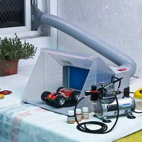 Yescom Portable Airbrush Paint Spray Booth 3 LED Light Tubes Exhaust Filter Extractor - Cheap Fitting