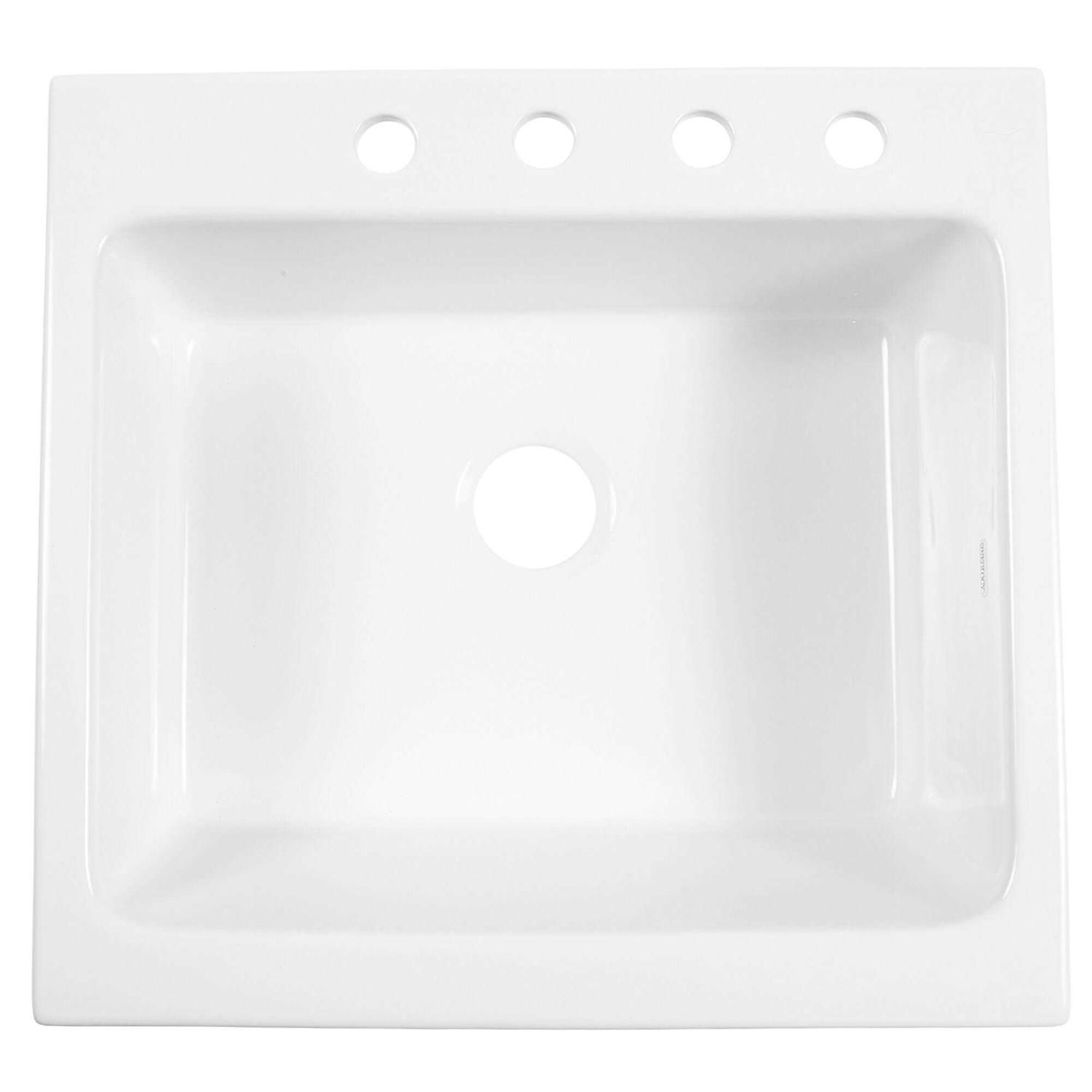 Sinkology SK452-26FC Parker White Fireclay 26 Single Bowl Quick-Fit Drop-In Farmhouse Kitchen Sink with Drain - Cheap Fitting