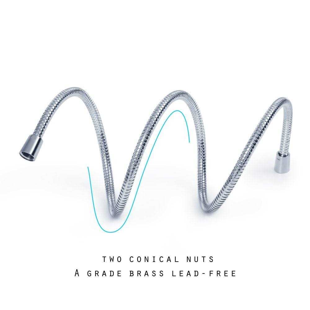 JAKARDA Shower Hose Replacement 60-inch 304 Stainless Steel Hand Held Shower Hose With Brass Fitting - Cheap Fitting