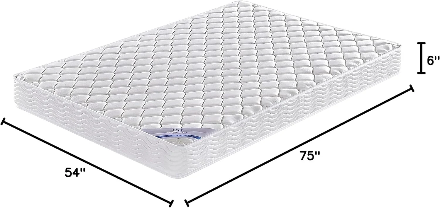 Full Size Mattress - 6 Inch Comfort Foam & Spring Hybrid Mattress - Tight Top - Medium Firm - Oliver & Smith - Cheap Fitting