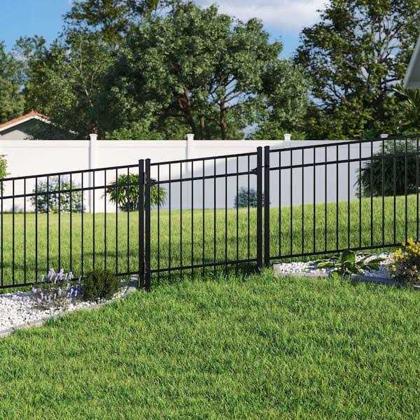 Barrette Outdoor Living Natural Reflections Standard-Duty H x 6 ft. W Black Aluminum Pre-Assembled Fence Panel 73002245 - Cheap Fitting