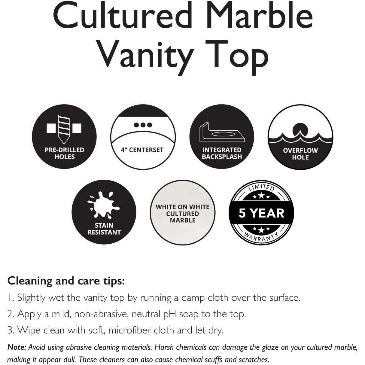 Design House 586263 Cultured Marble Vanity Top 19×17 - Cheap Fitting