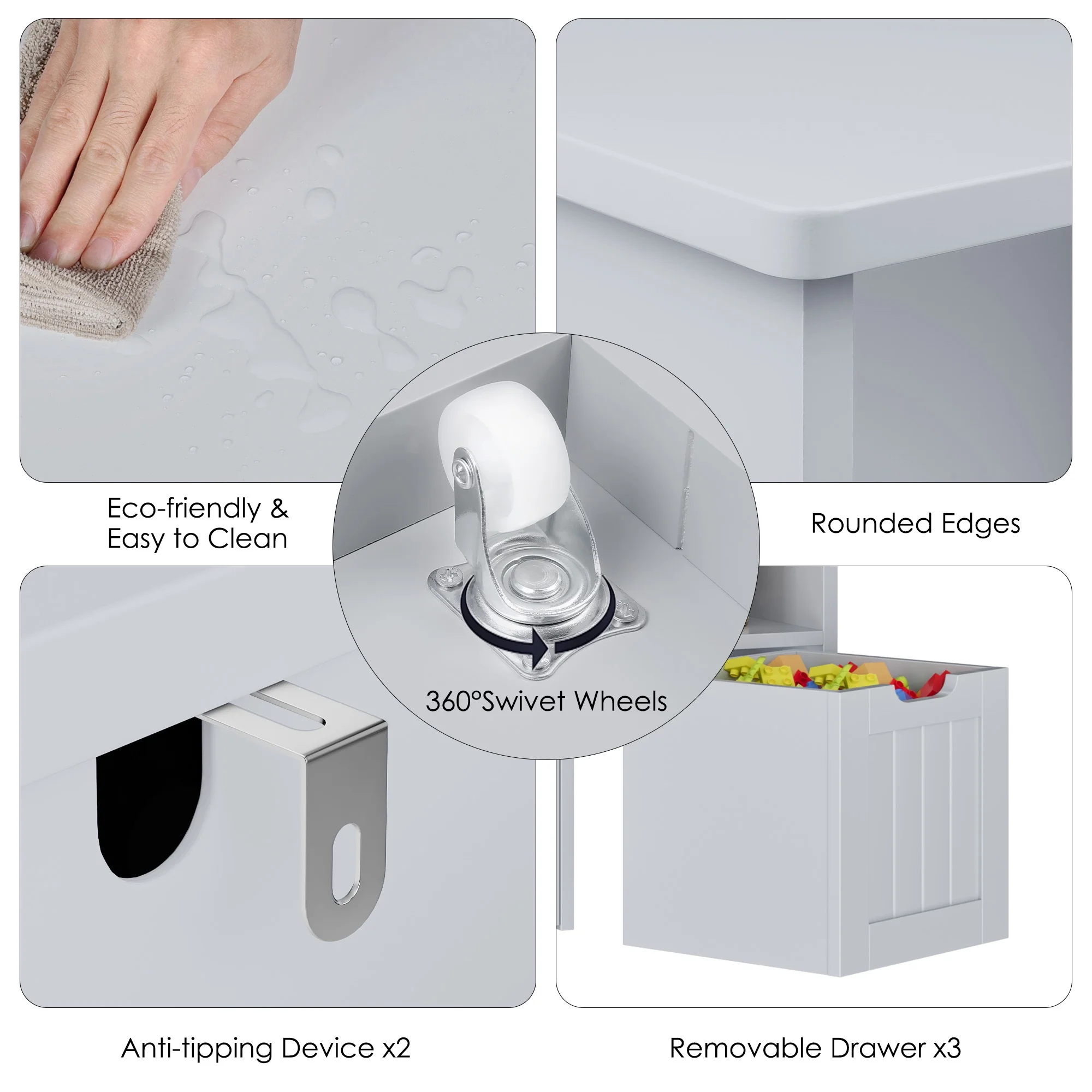 Homfa 5 Storage Cube Organizer, Open Toy Kids Display Bookshelf with Drawers, Storage Cabinet for Living Room, White Finish - Cheap Fitting