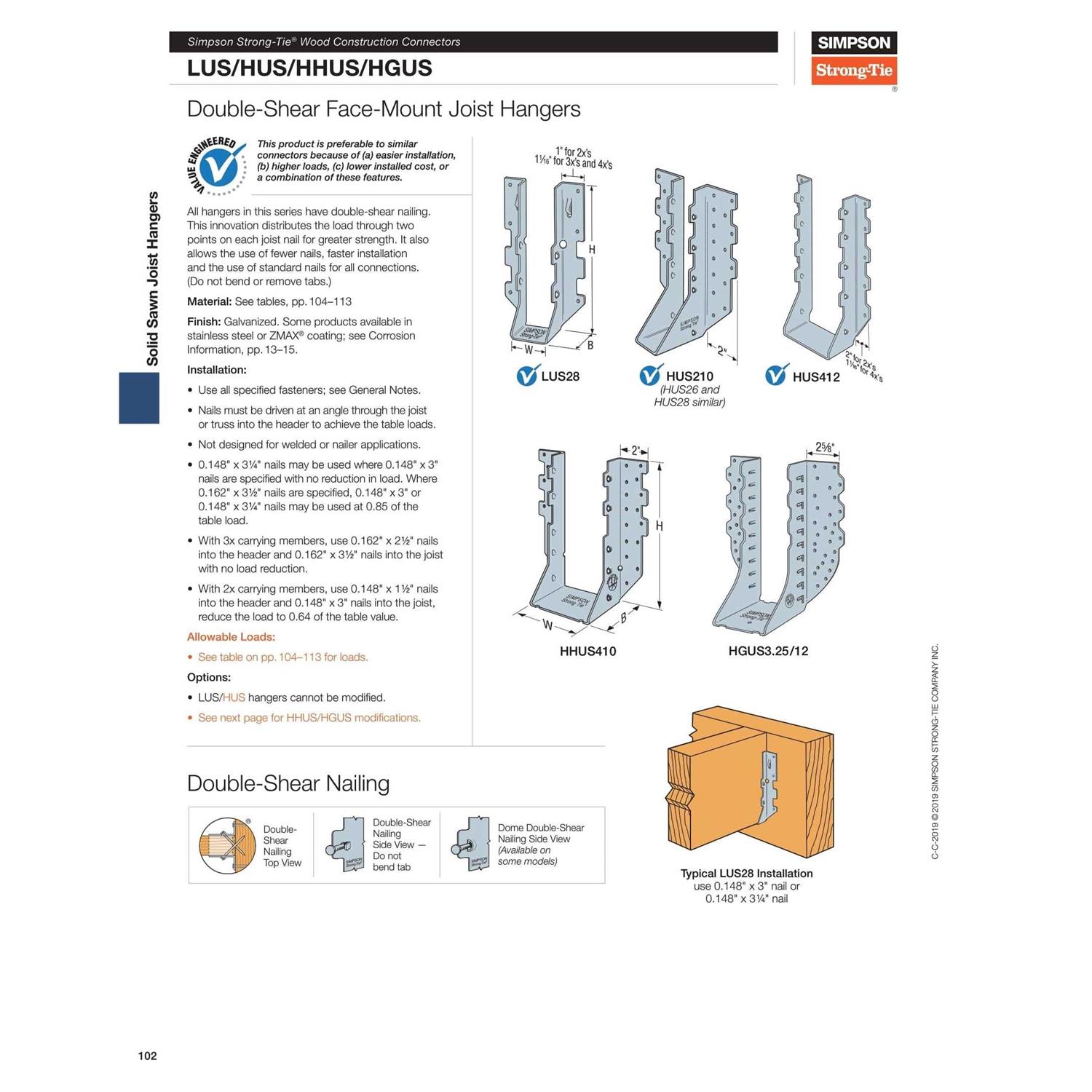 Simpson Strong-Tie 2×10 Triple Joist Hanger LUS210-3 - Cheap Fitting