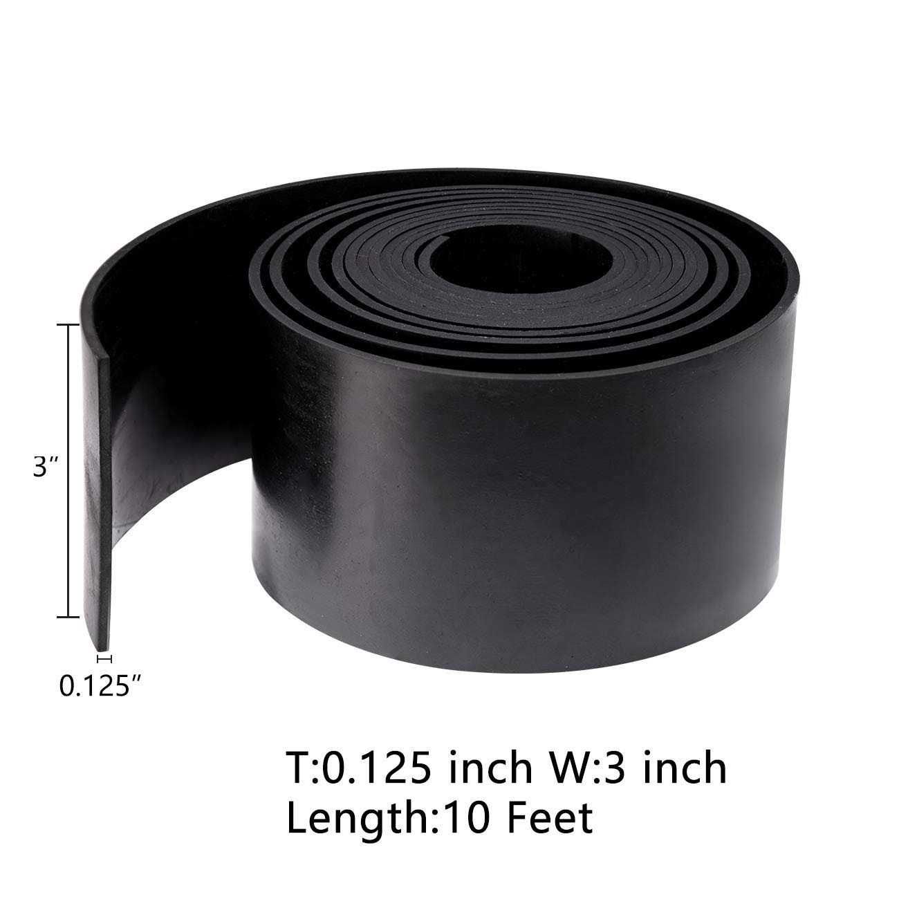 TORRAMI Rubber Gasket Sheet Material 1/8 inch T X 3 inch W X 10 Feet - Cheap Fitting