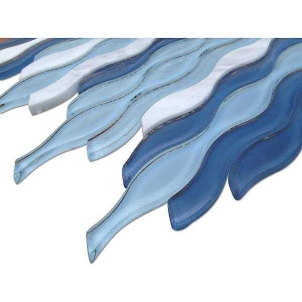Ivy Hill Tile Flow Wave Glass Mosaic Wall Tile - Cheap Fitting