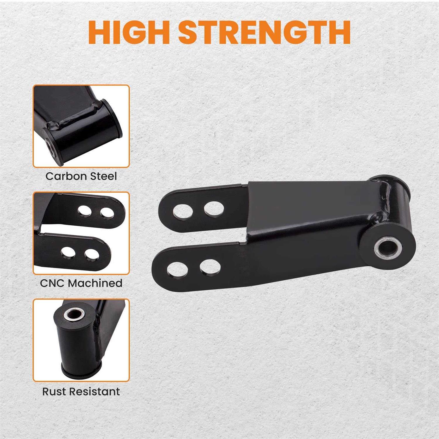 Tuningsworld 4 Lowering Spring Shackle and Hanger Kit for Chevy for GMC C10 1973-1987 2WD Rear Drop Kits - Cheap Fitting