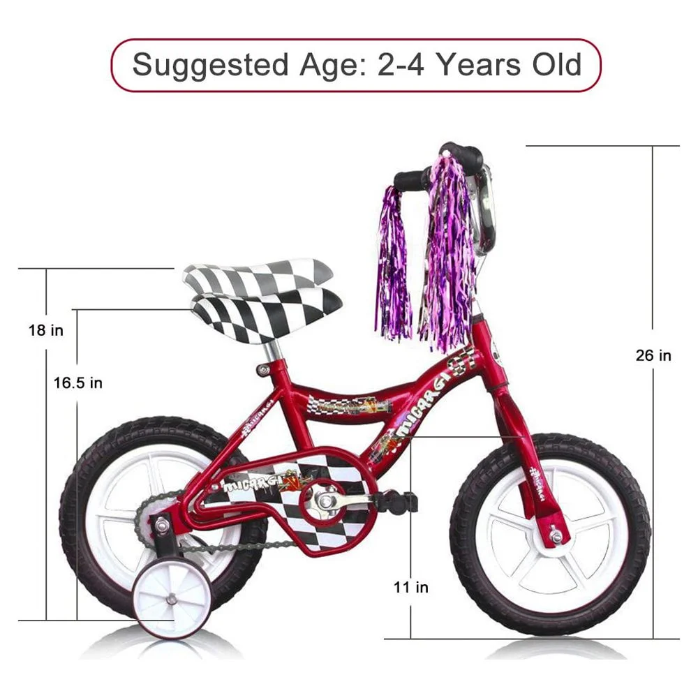 Wonderplay 12 inch Bike for 2-4 Years Old Kids, EVA Tires and Training Wheels,Great for Beginner - Cheap Fitting