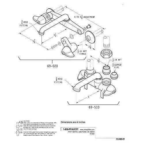 Pfister 69-020 Wallmount Laundry Faucet - Cheap Fitting