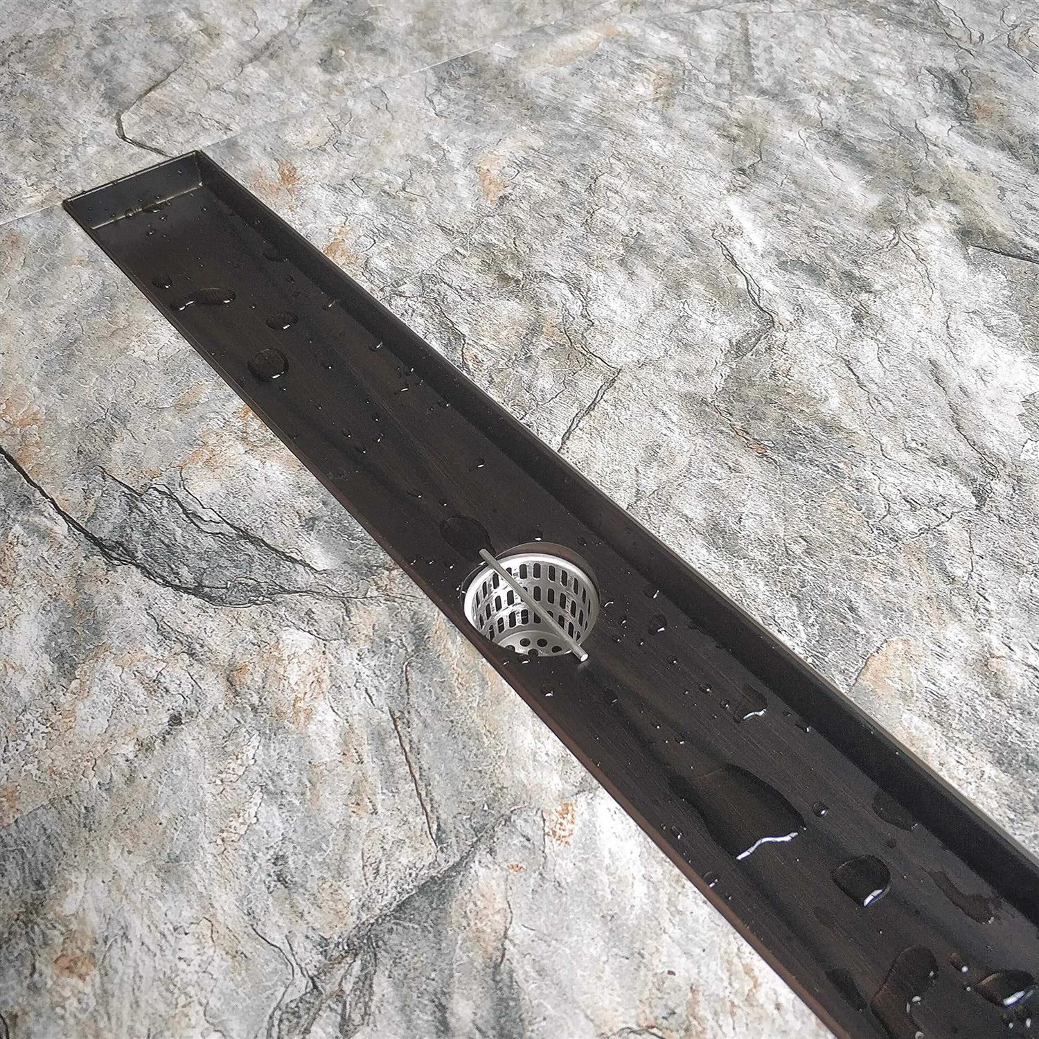 Neodrain Rectangular Linear Shower Drain with Brickwork Pattern Grate - Cheap Fitting