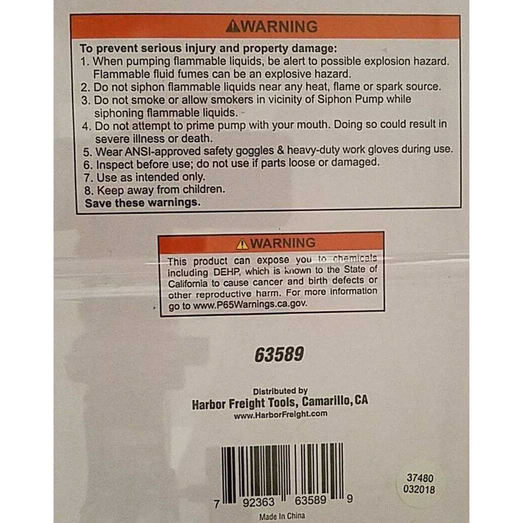 Pittsburgh Automotive Fluid Siphon Pump - Cheap Fitting