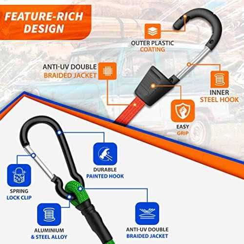 ZEXON Premium Bungee Cords with Carabiner Hooks Heavy Duty Include - Cheap Fitting