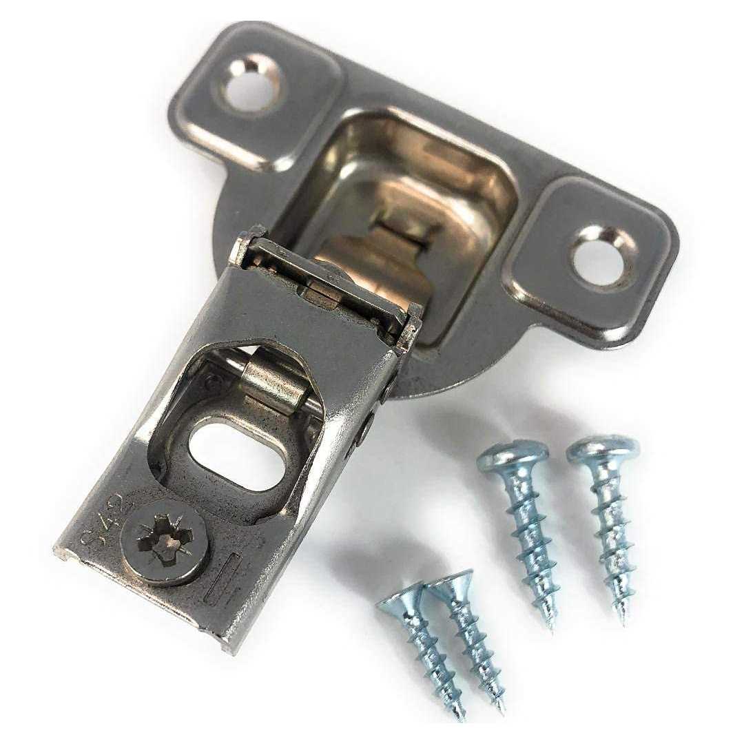 Salice E-Centra Nickel-Plated Metal 106-degree 9/16-inch Overlay Screw-on Face Frame Hinge with 2 Cams - Cheap Fitting