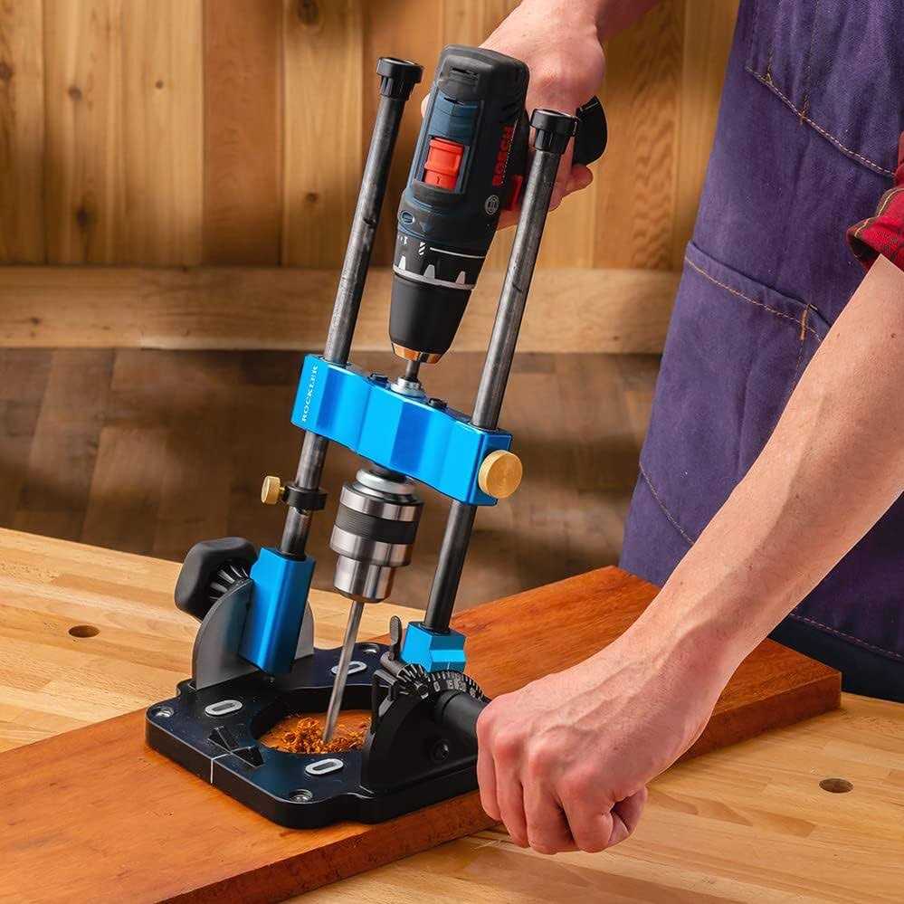 Rockler Drill Guide w/Chuck Key Full-Size Drill Press Accessories for Small Shops - Cheap Fitting