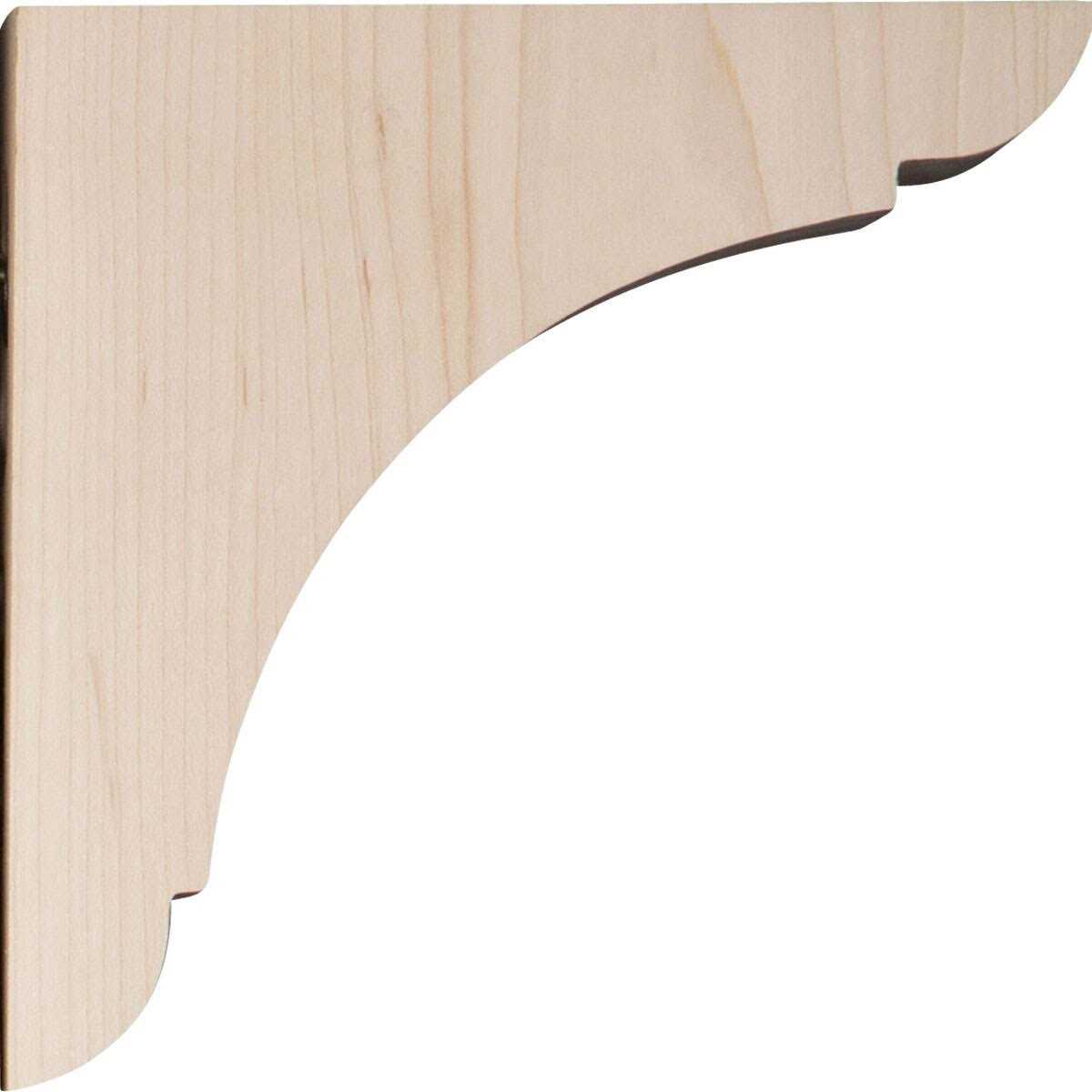 Ekena Millwork BKTW01X06X06OLRW 1 3/4W x 6D x 6H Small Olympic Wood Bracket - Cheap Fitting