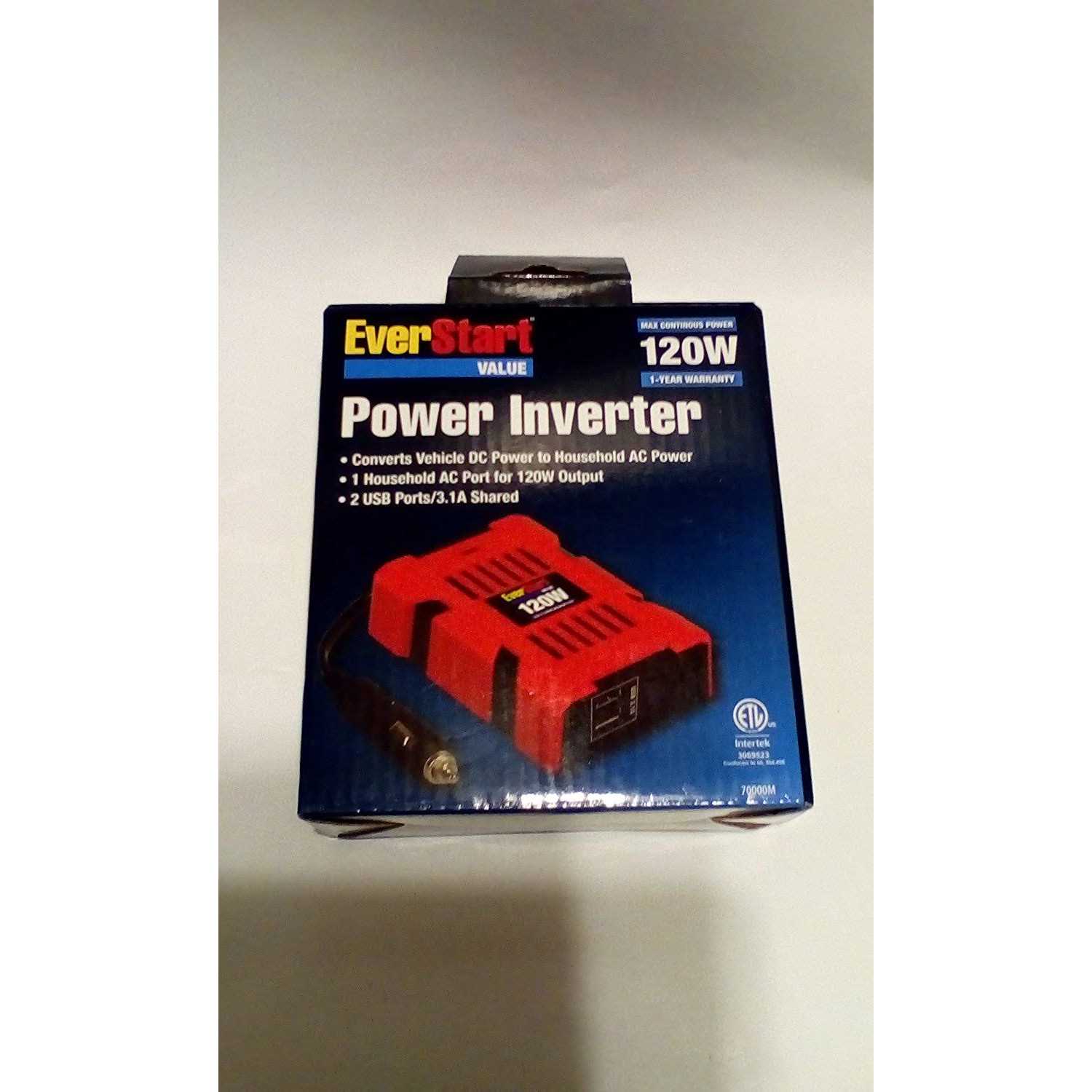 Everstart 750 Watts Portable Slim Inverter with Digital Display & Multiple USB & AC Ports - Cheap Fitting