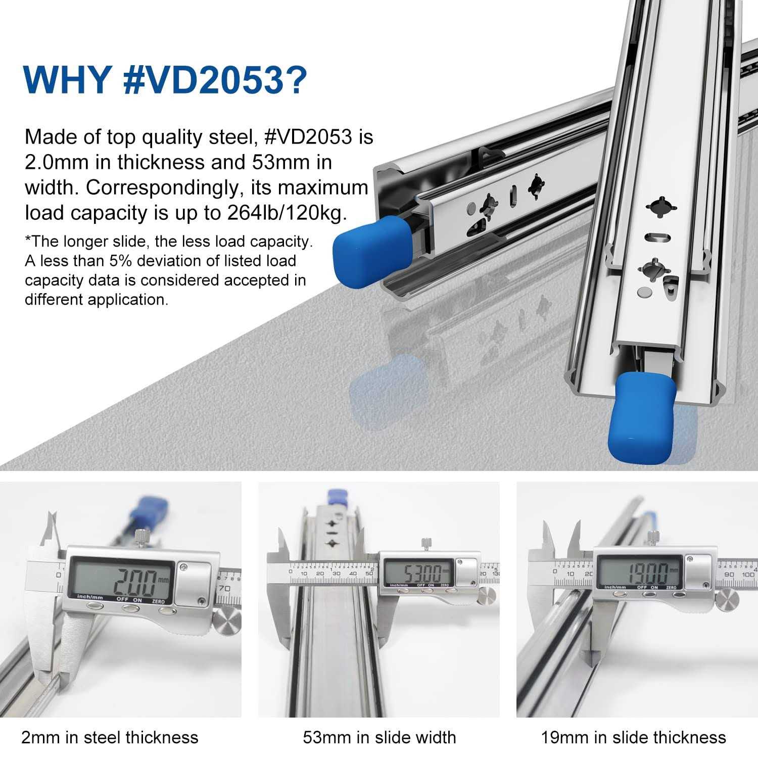 VADANIA Heavy Duty Drawer Slides with Lock - Cheap Fitting