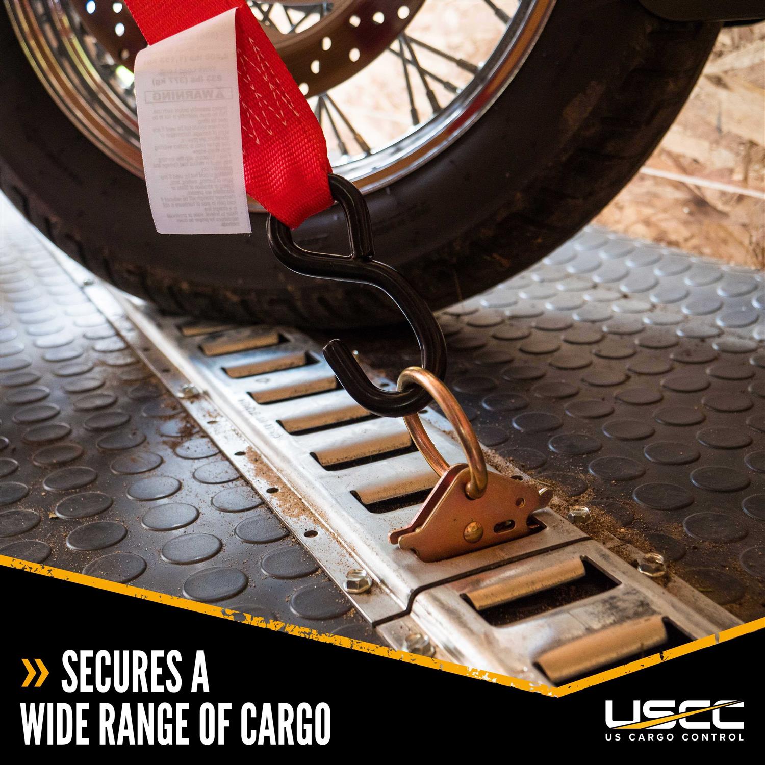 Us Cargo Control Motorcycle Cam Buckle Strap 2 x 8′ with S-Hooks C308SH254 - Cheap Fitting