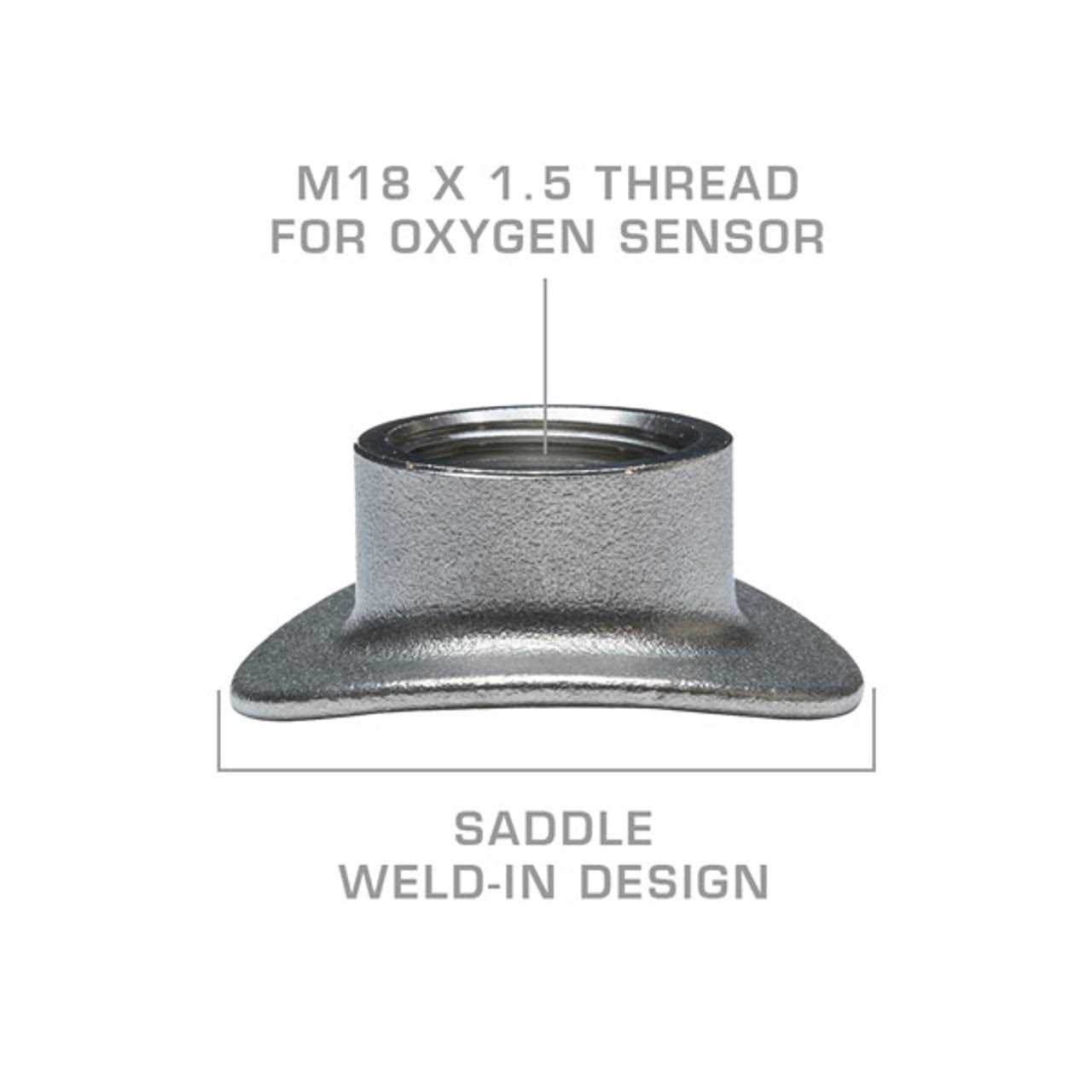 GlowShift Wideband Air/Fuel Ratio Gauge Oxygen Sensor Weld-in Saddle Bung - Cheap Fitting