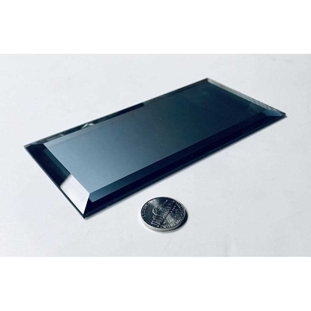 Abolos Blue Diamond Beveled Subway 3 in. x 6 in. Frosted Matte Glass Mirror Backsplash Wall Tile - Cheap Fitting