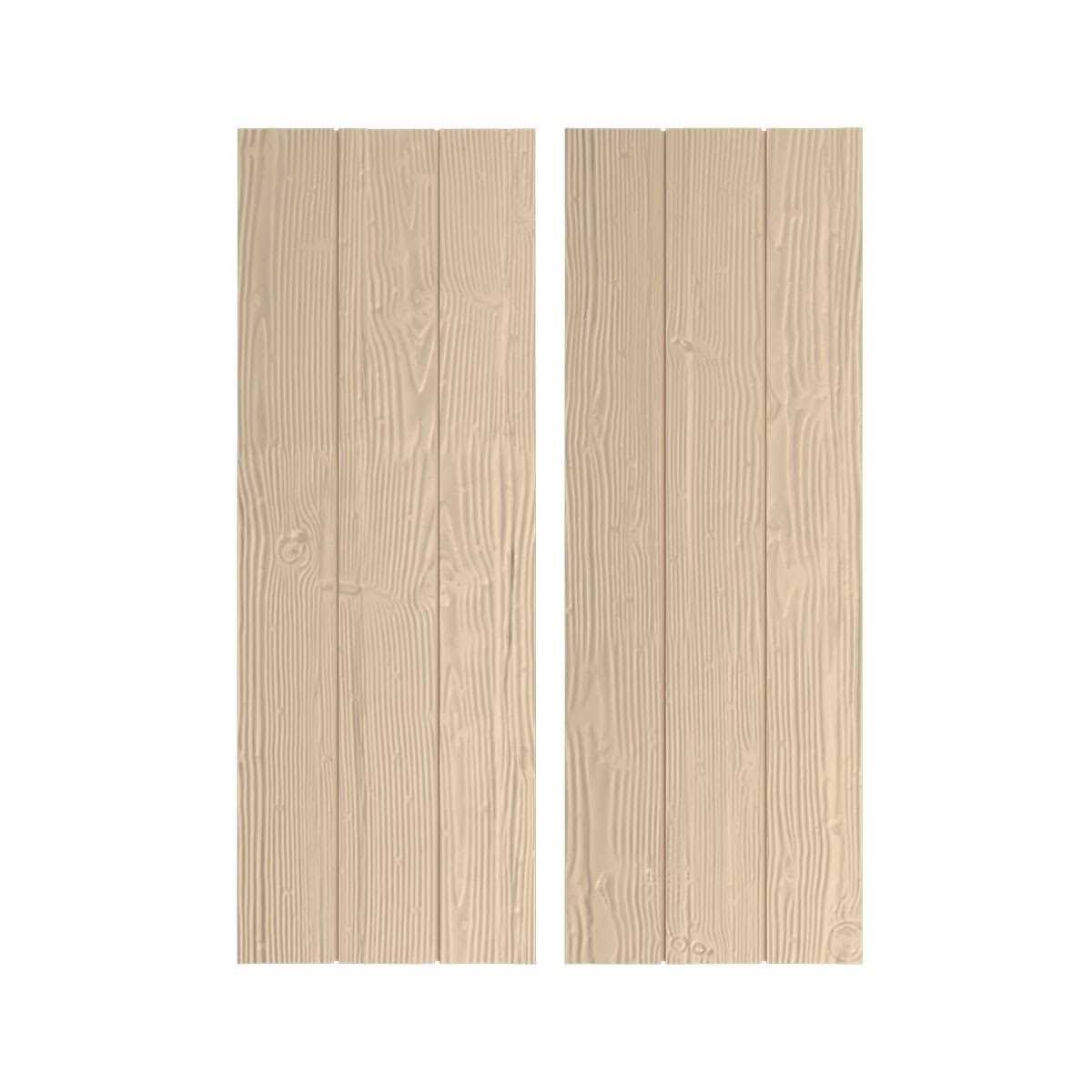 Ekena Millwork 1/2W x Rustic Two Board Spaced Board-n-Batten Faux Wood Shutters w/Z-Board - Cheap Fitting