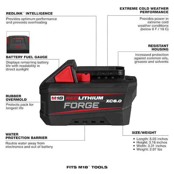 Milwaukee M18 18V Lithium-Ion 175-Watt Powered Compact Inverter for M18 Batteries with M18 HIGH OUTPUT FORGE 6.0 Ah Battery - Cheap Fitting