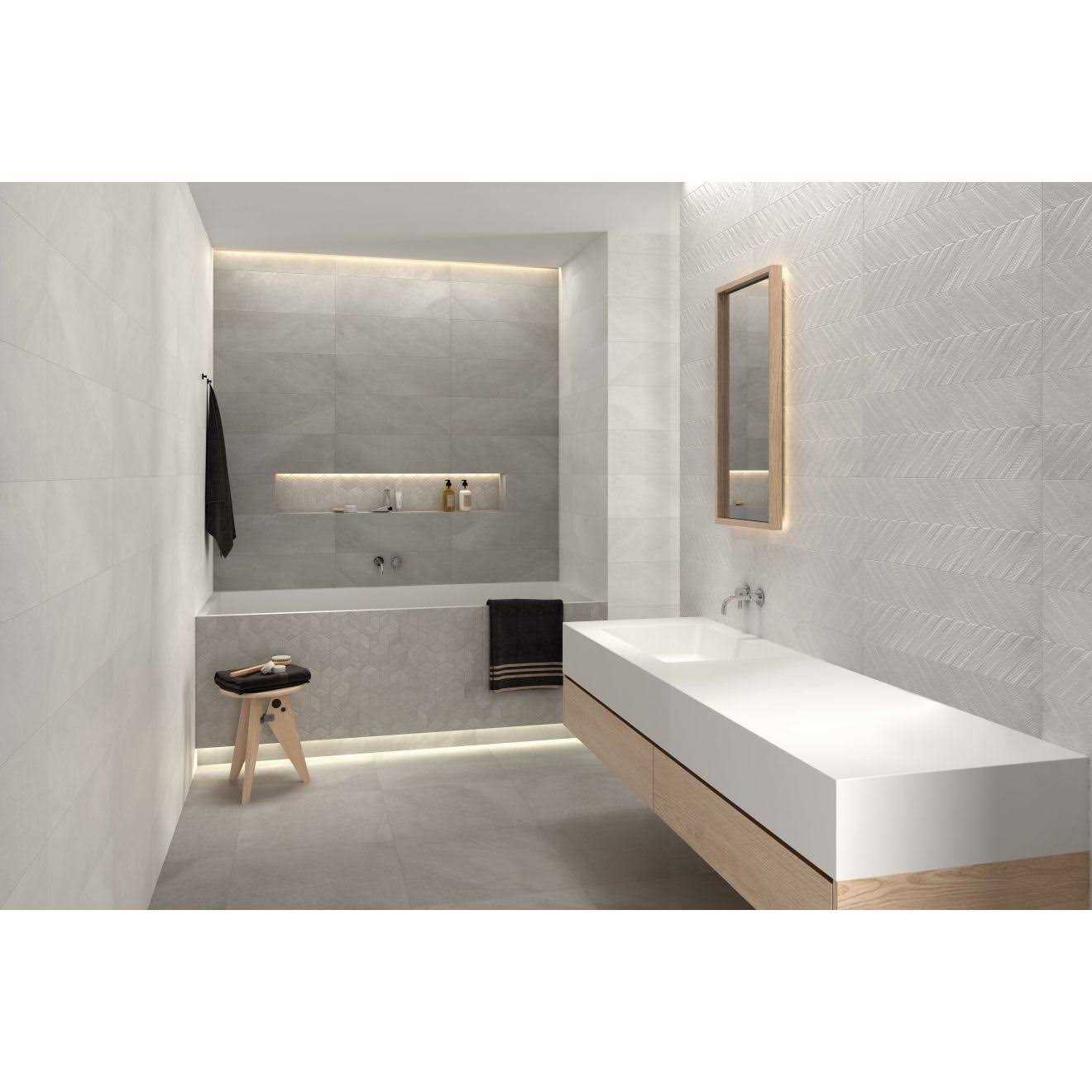 Bedrosians Textuality White Tile & Stone - Cheap Fitting