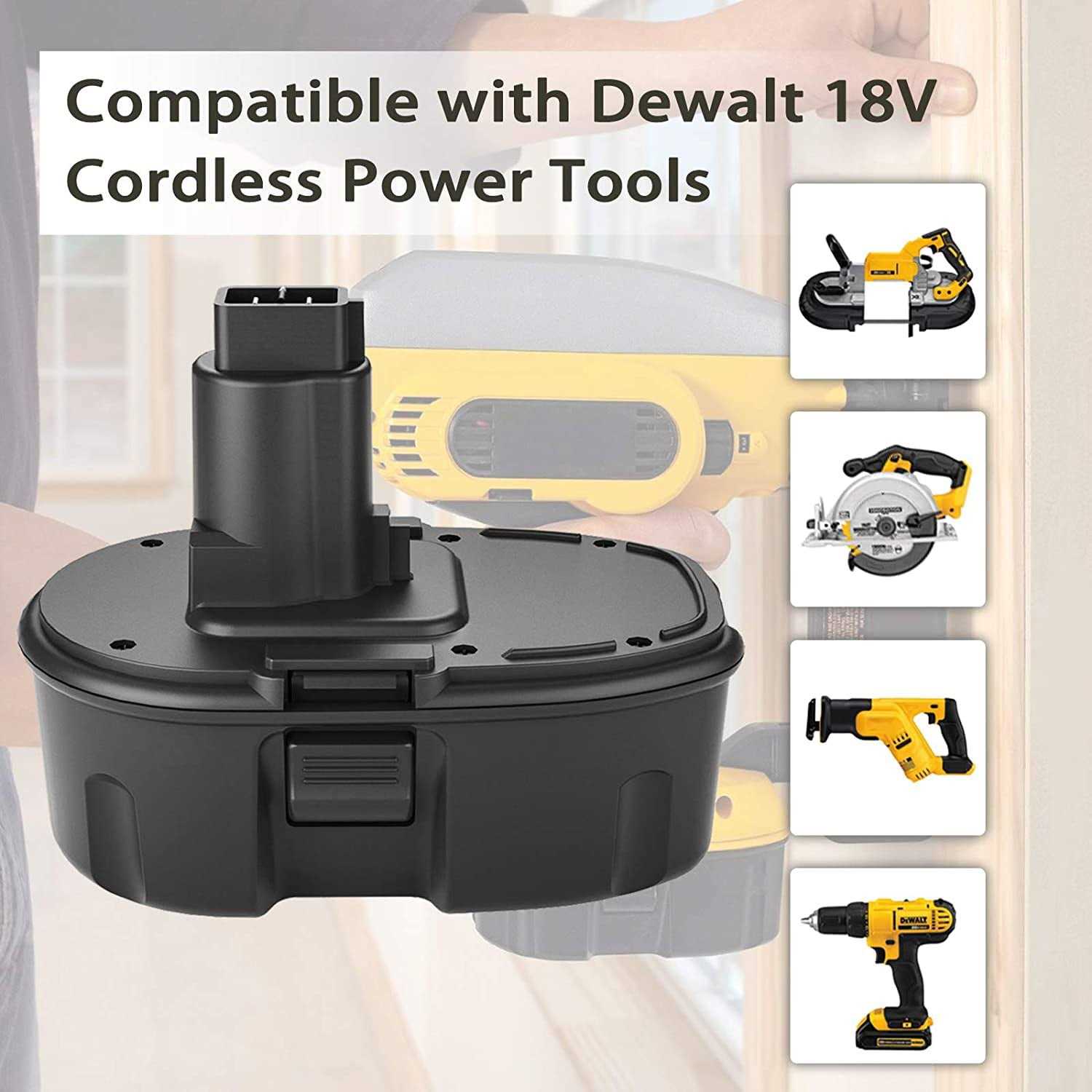 2-Pack High Capacity DC9096 DC9098 Replacement Battery Compatible with Dewalt 18V Battery Dc9099 DW9095 DW9096 DW9098 DW9099 - Cheap Fitting