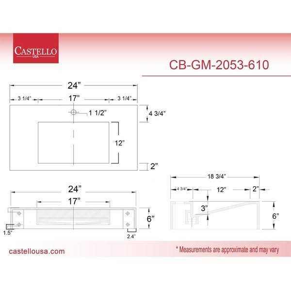 CastelloUSA Pyramid 24 Stone Bathroom Sink CB-GM-2053-24 - Cheap Fitting