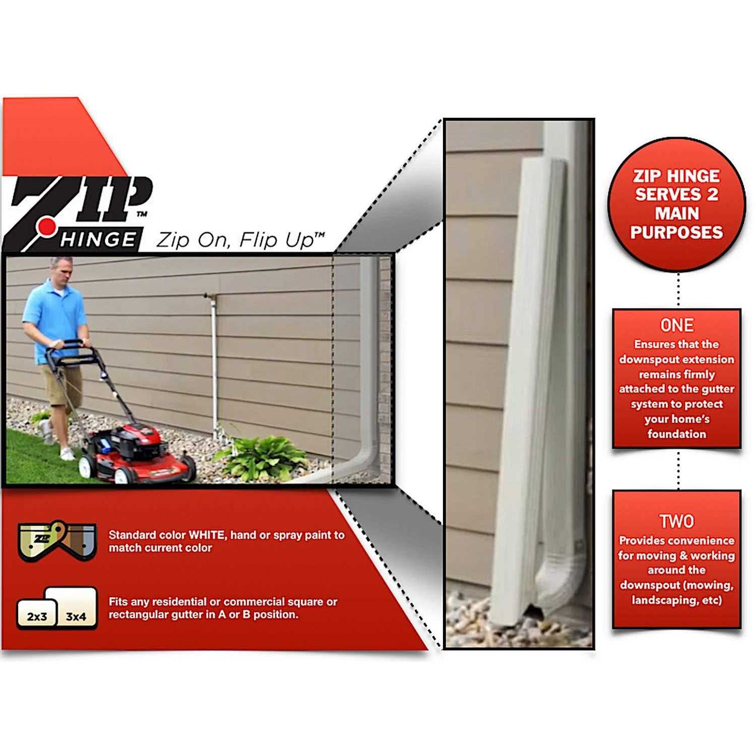 Zip Hinge Gutter Downspout Extension Solution - Cheap Fitting