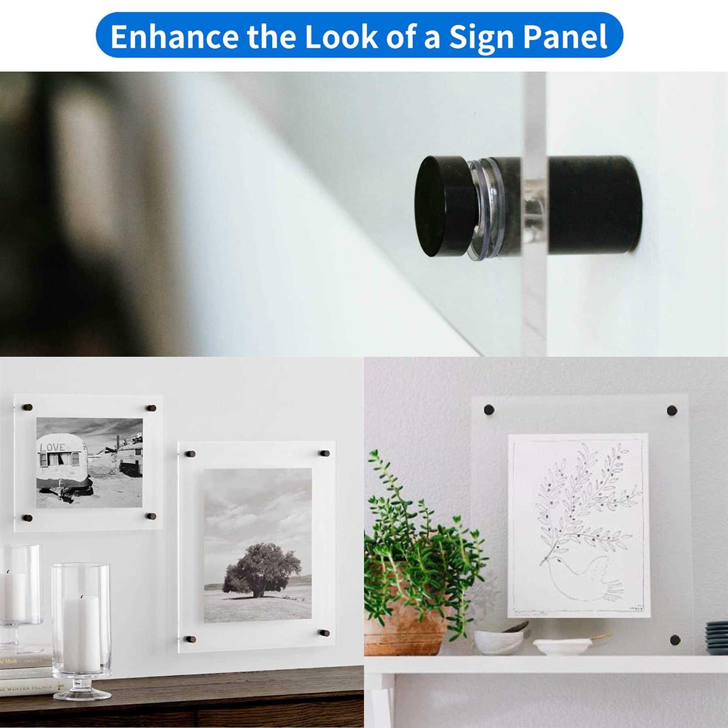 MTRSOCHO 8 Pack Standoff Screws 3/4 x 1 Inch Black Sign Standoffs Stainless Steel Stand Off Wall Mounts for Hanging Acrylic Picture Frame - Cheap Fitting