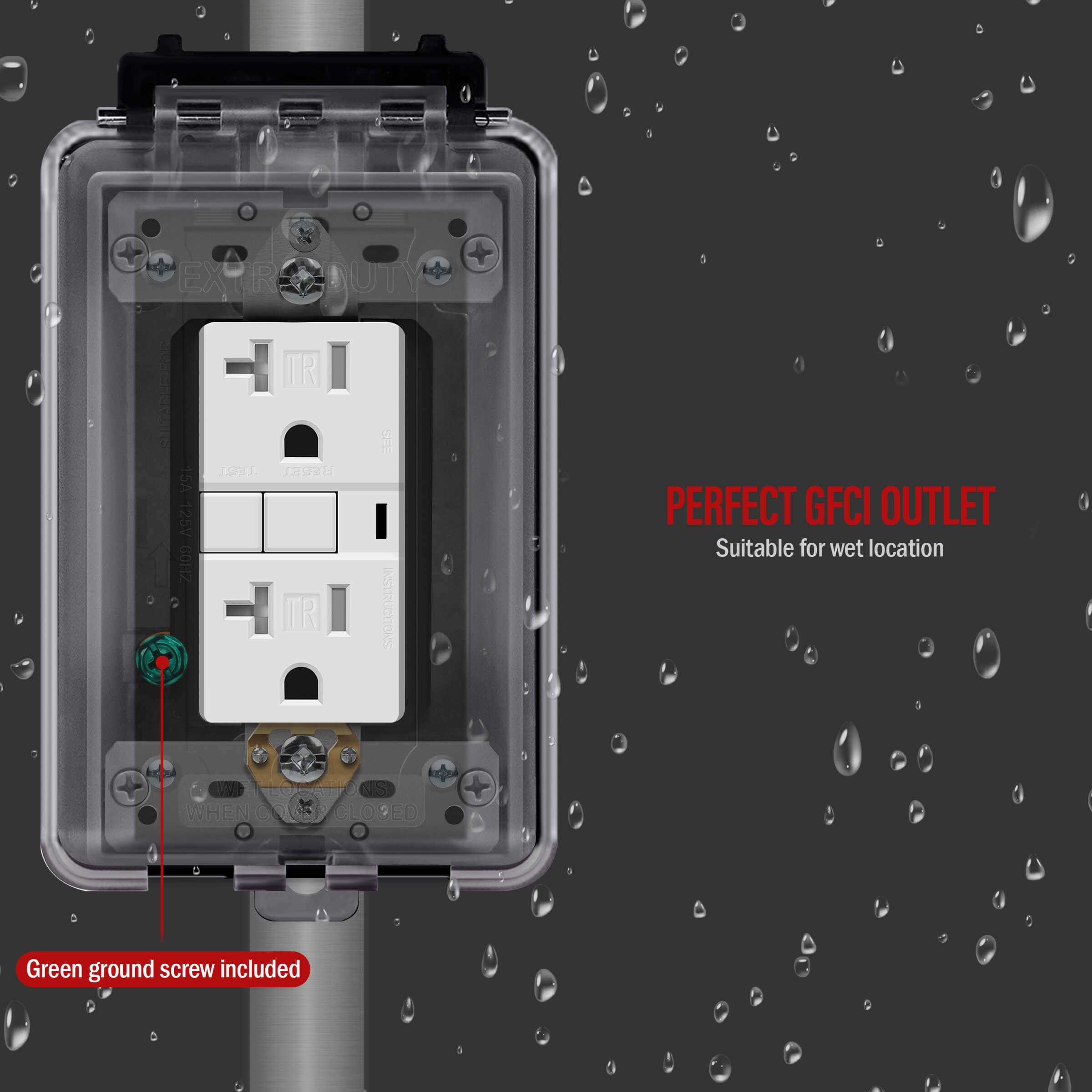 ENERLITES Weatherproof Outlet Box with Three Threaded Outlets Outdoor Electrical Box - Cheap Fitting