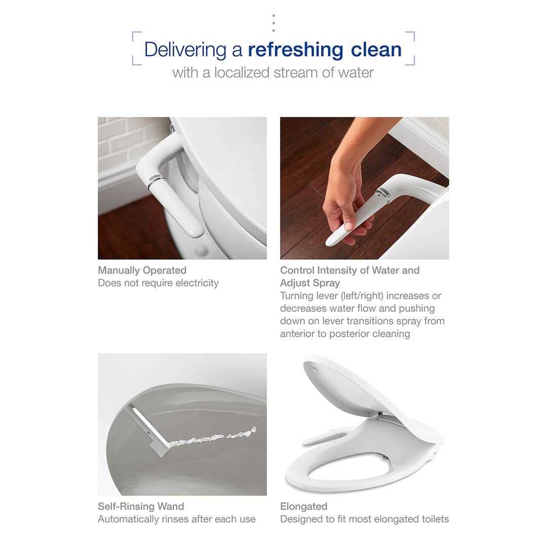 Kohler 5724-96 Puretide Manual Bidet Toilet Seat Elongated K-5724-96 - Cheap Fitting