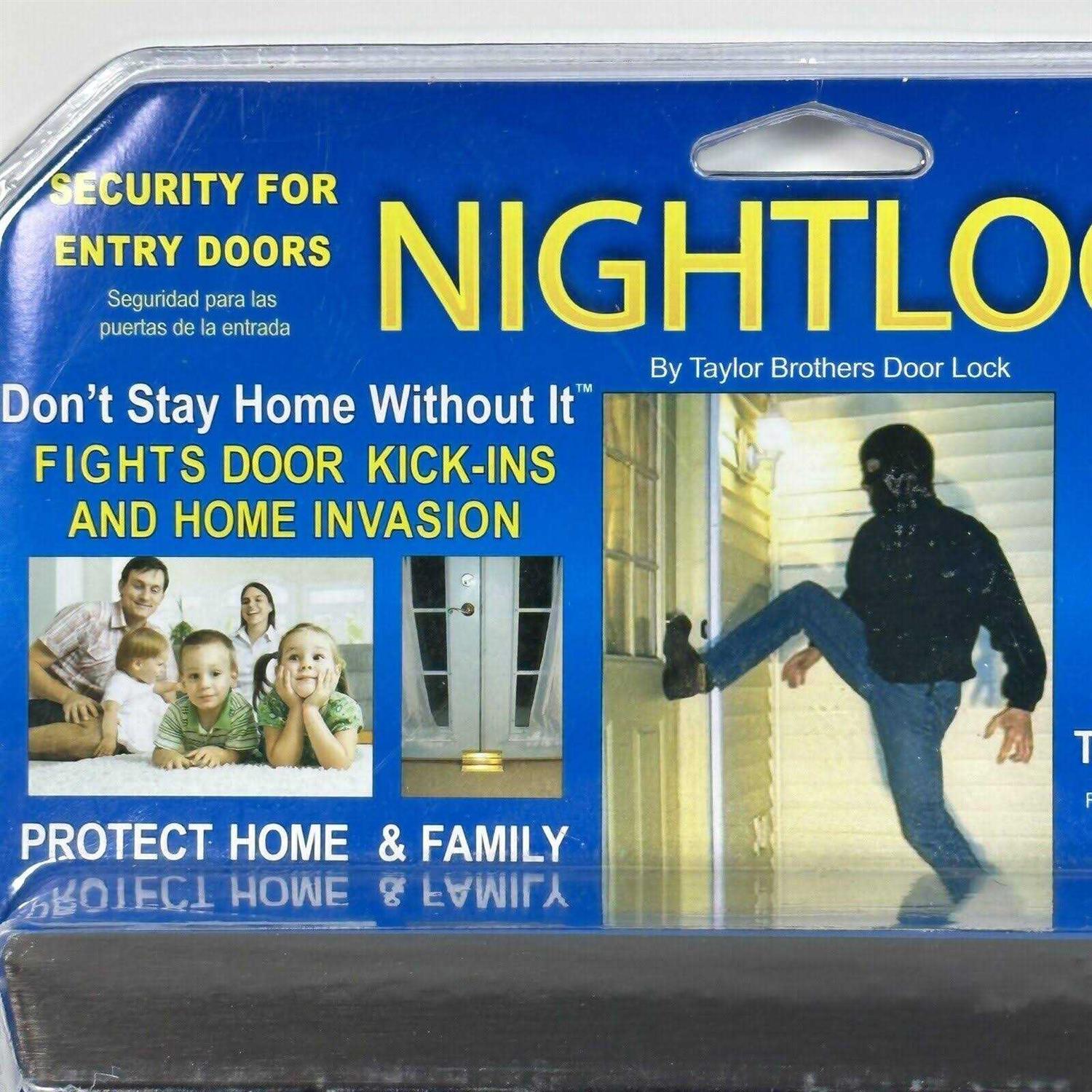 Nightlock Security Lock Door Barricade Dark Bronze Finish - Cheap Fitting