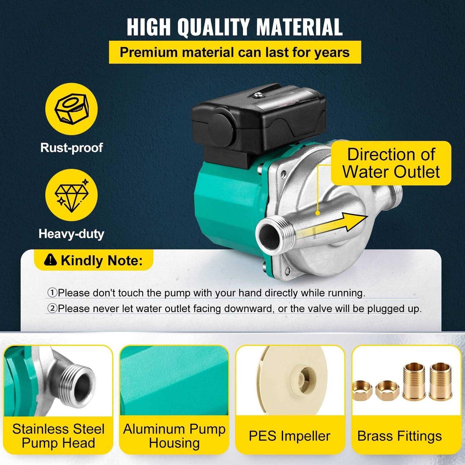 VEVOR Hot Water Recirculating Pump 120W 110V Water Circulator Pump ZYXHBBXGMCRS1GNFKV1 - Cheap Fitting