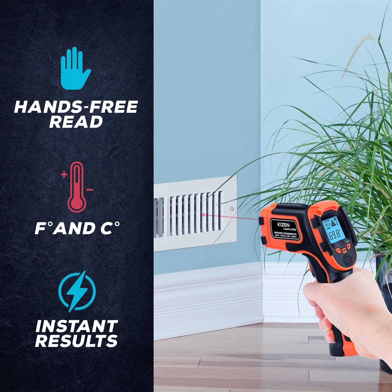 Kizen Infrared Thermometer Gun Handheld Heat Temperature Gun for Cooking - Cheap Fitting