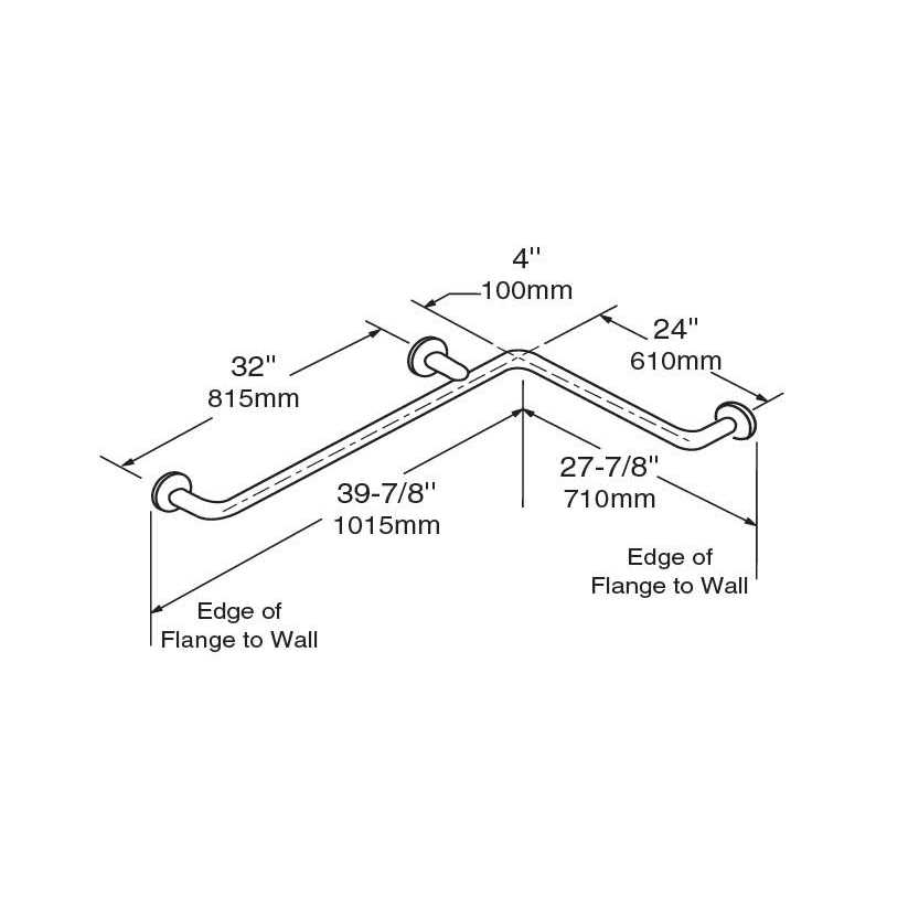 Bobrick B-68616 Grab Bar Two-Wall - Cheap Fitting