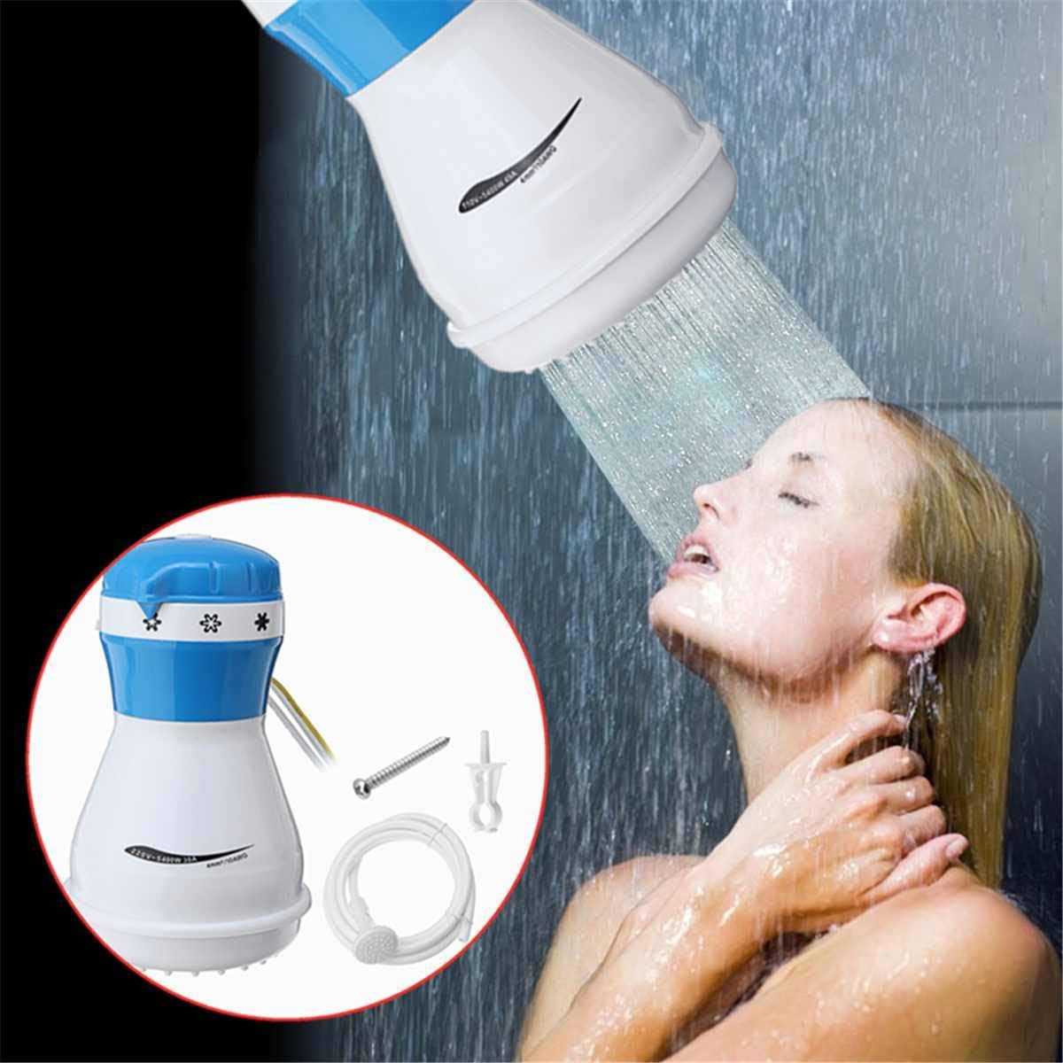 ALisasin Instant Hot Electric Water Heater 5400W 110V Electric Shower Head Faucet 3 Gear Adjustable Fast Heating Bath Shower Heater - Cheap Fitting