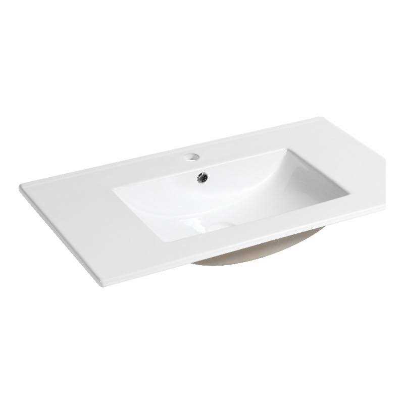 Saint Birch Ceramic Single Bathroom Vanity Top With Sink 1 Hole - Cheap Fitting